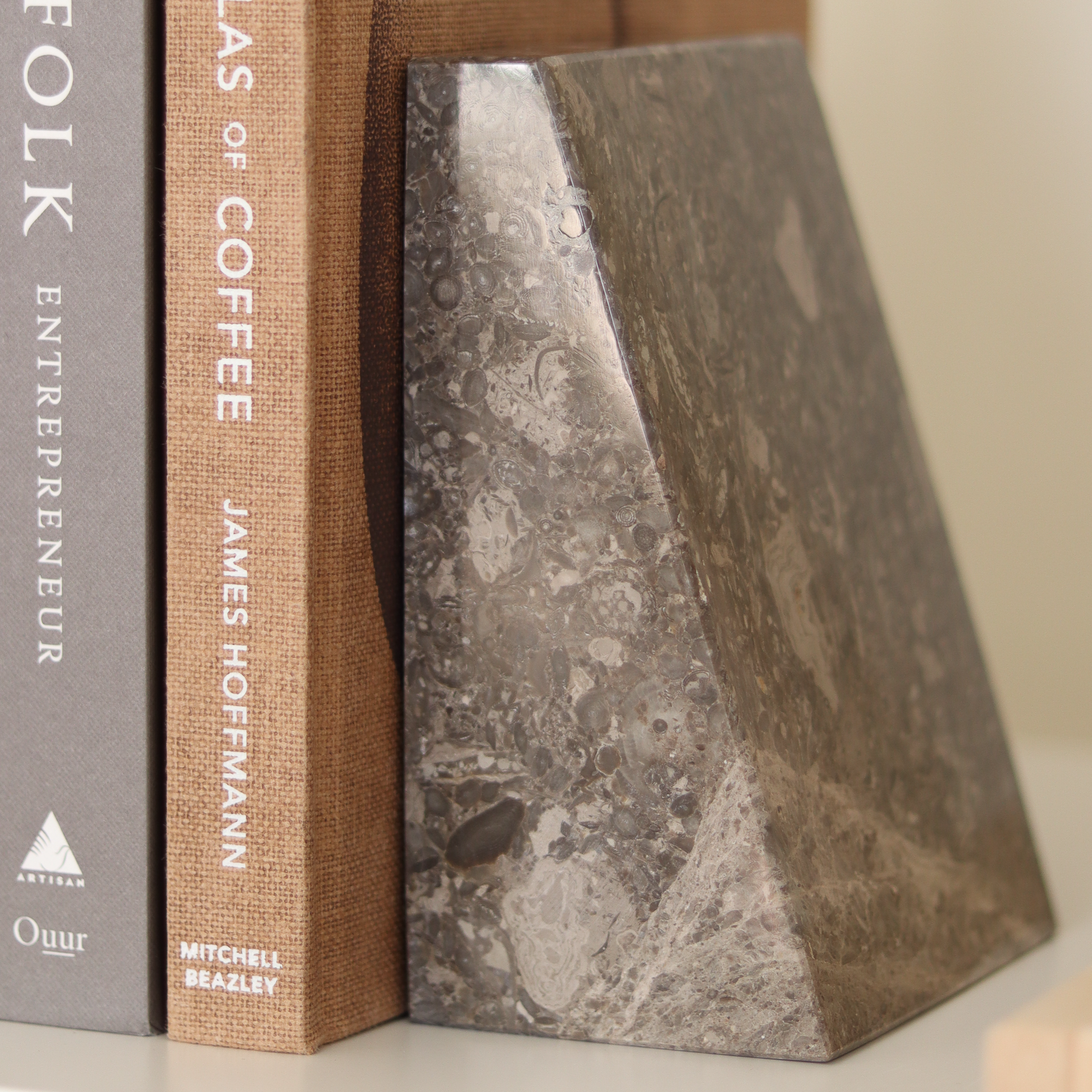 Lithea Marble Bookends (Set of Two) British Fossils