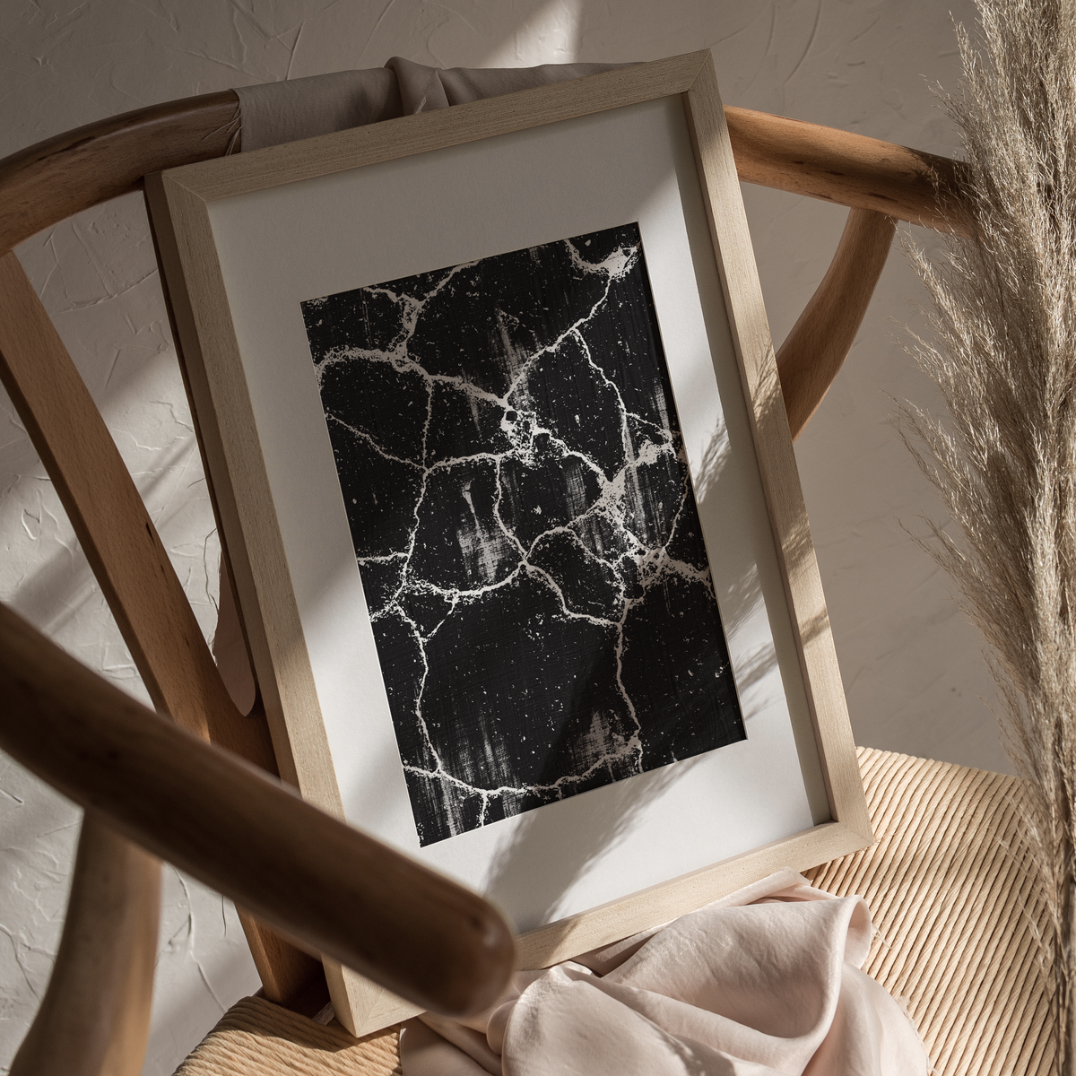 Black Crackle Unframed Print LXR Create