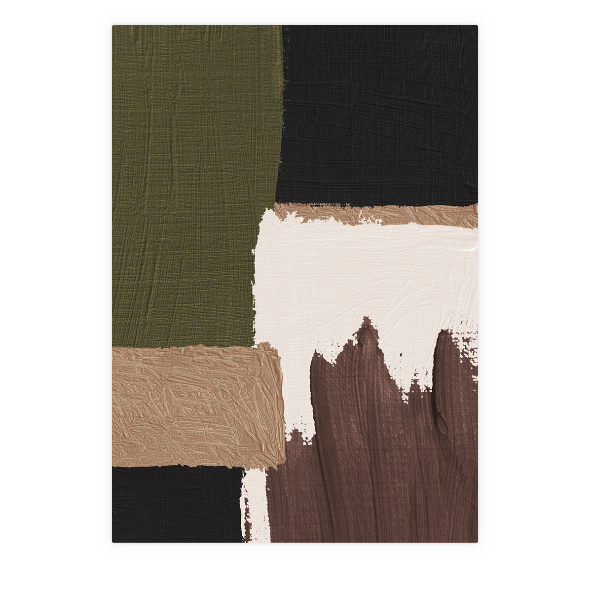 Khaki Brushstrokes Unframed Print LXR Create