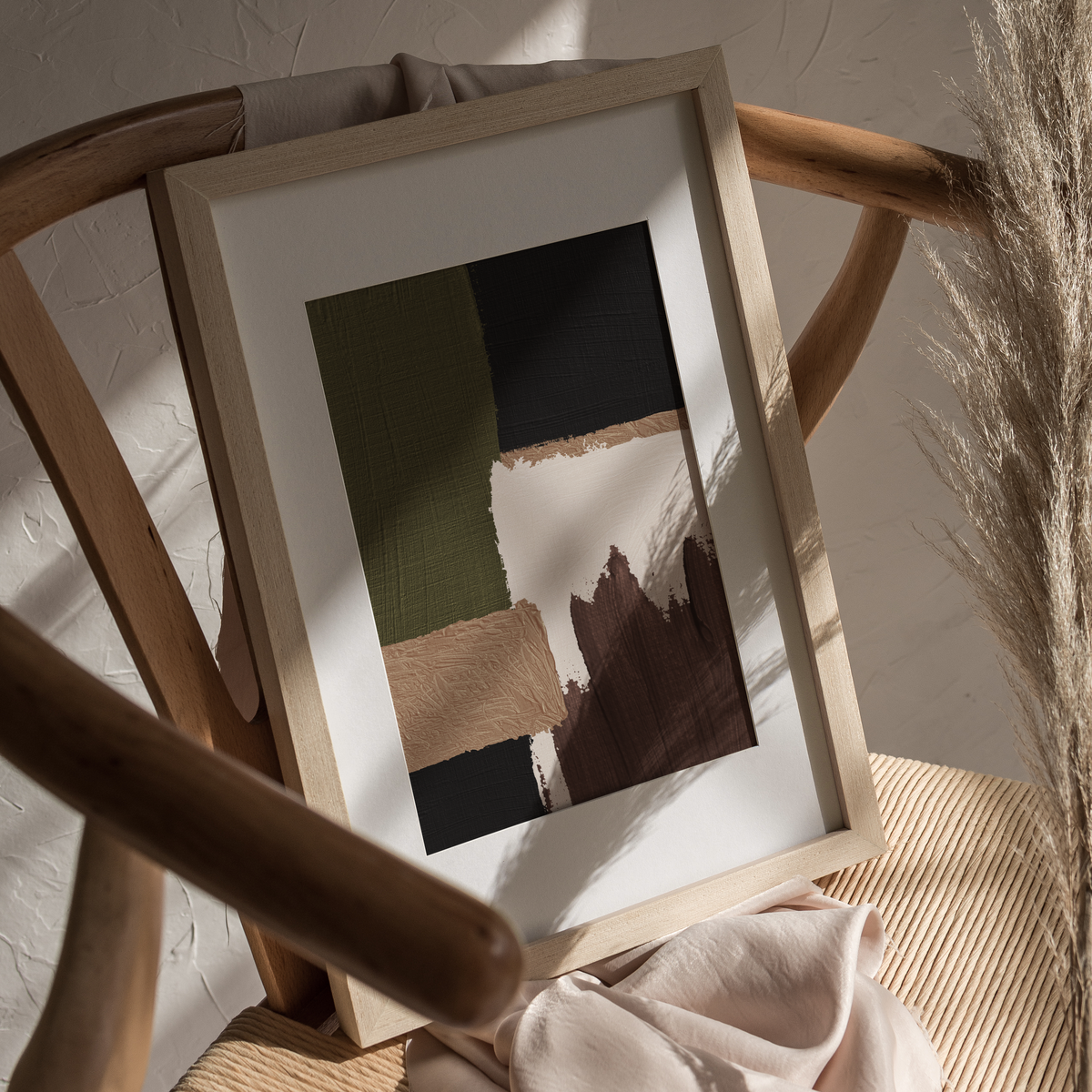 Khaki Brushstrokes Unframed Print LXR Create