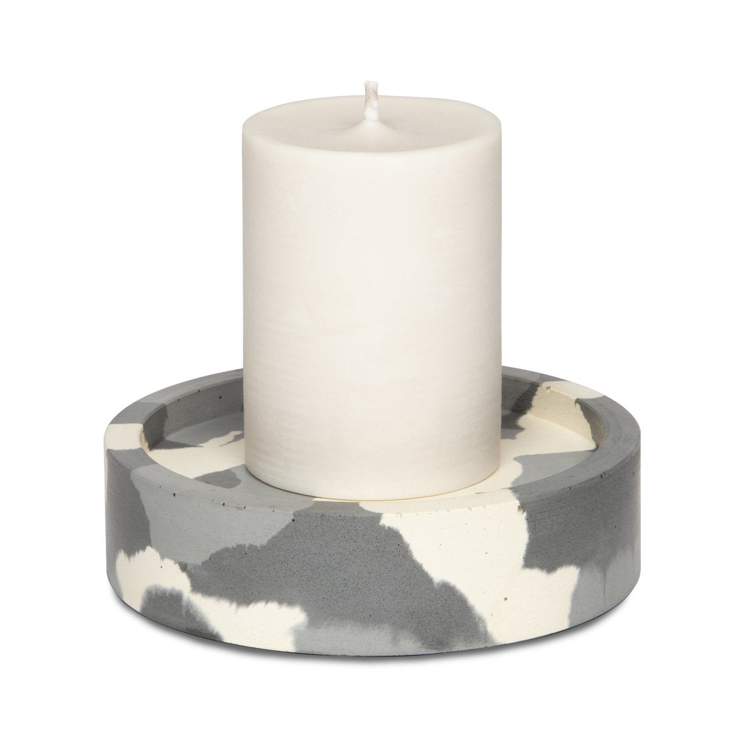 Candle Plate Concrete & Wax
