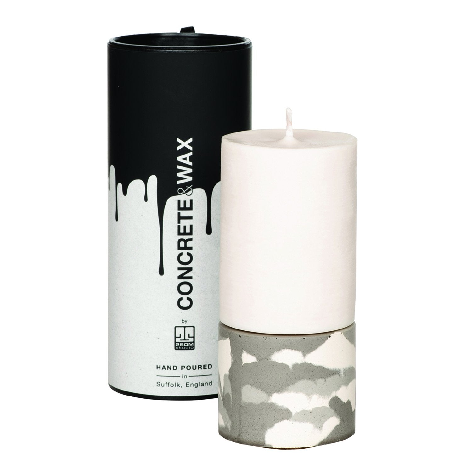 Mid Holder & Candle Set Concrete & Wax